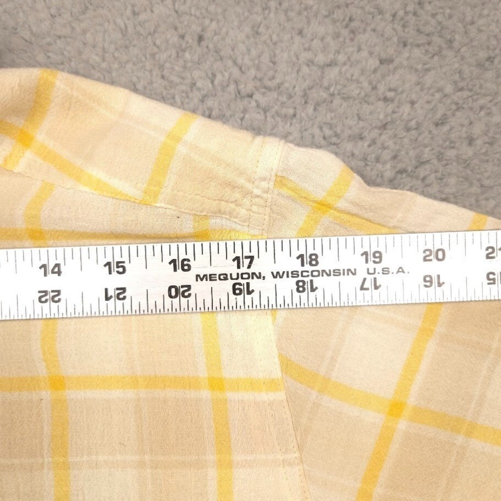 Patagonia Mens Organic Cotton Shirt XL Yellow Plaid Short Sleeve Western Style - Picture 7 of 12